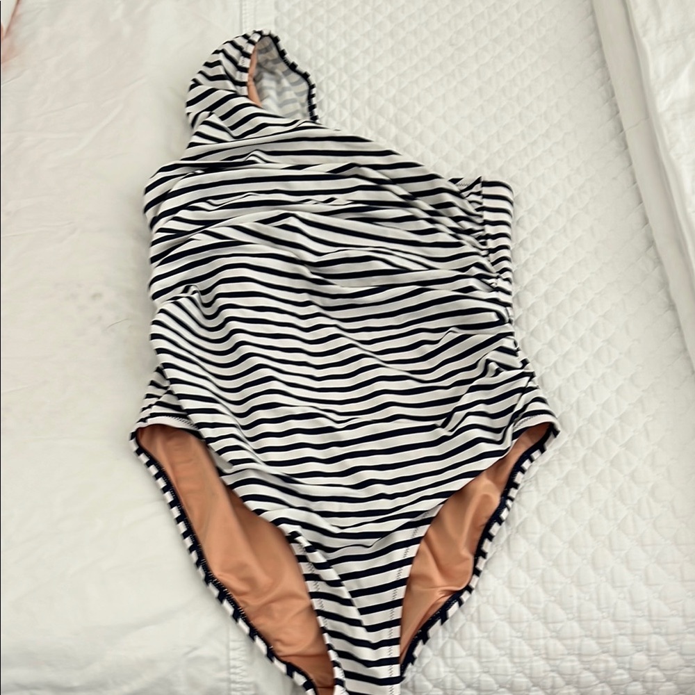Jcrew Striped Navy and White Swimsuit